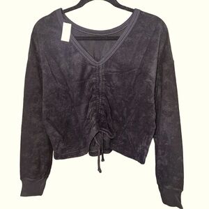 American Eagle Ruched Back Black Sweater Size XS